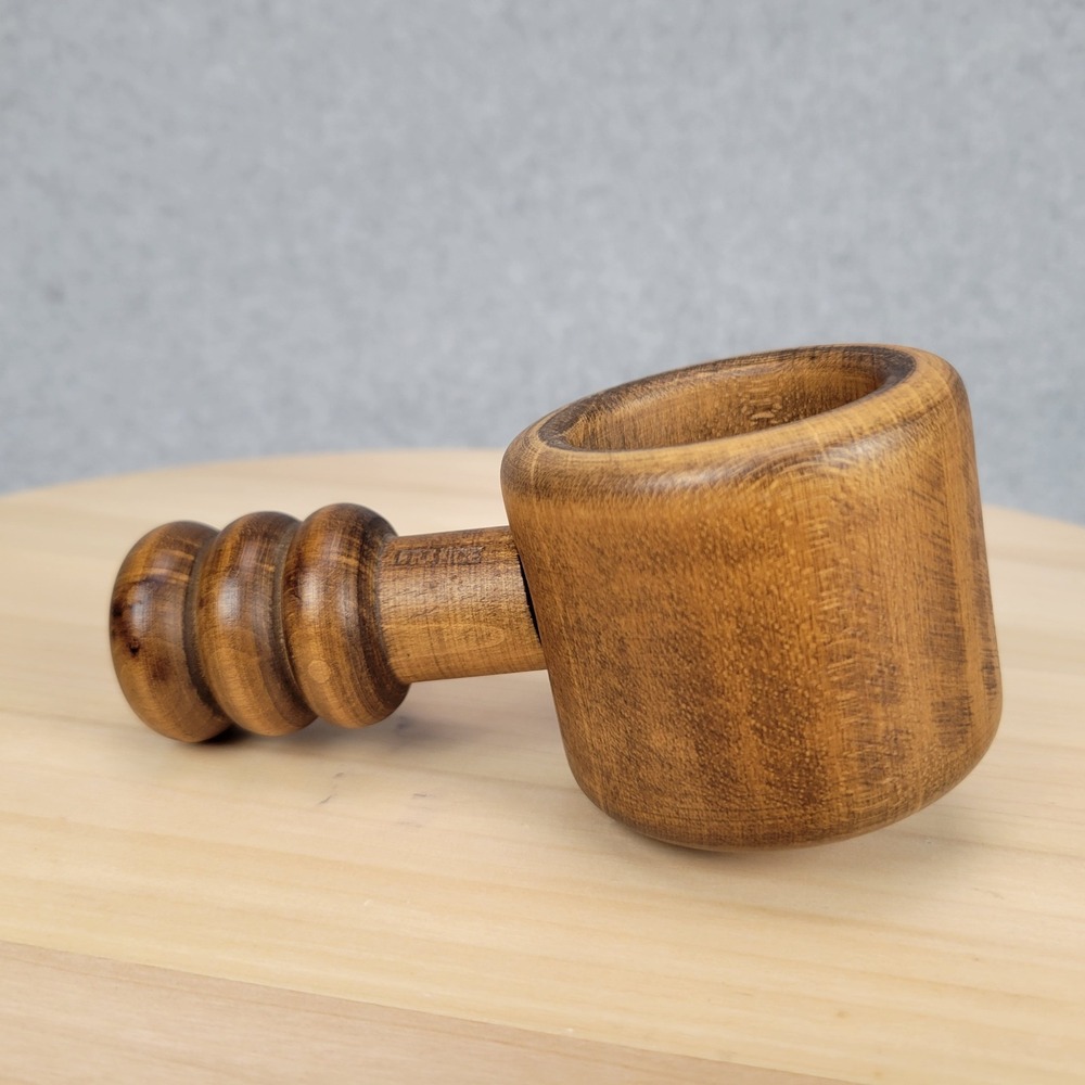 Vintage French Nutcracker Brown Wood Bowl Screw Style‎ Rustic